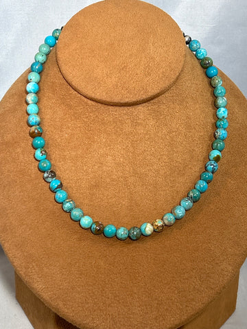 Turquoise Bead Necklace by Gloria Sawin and John Hull