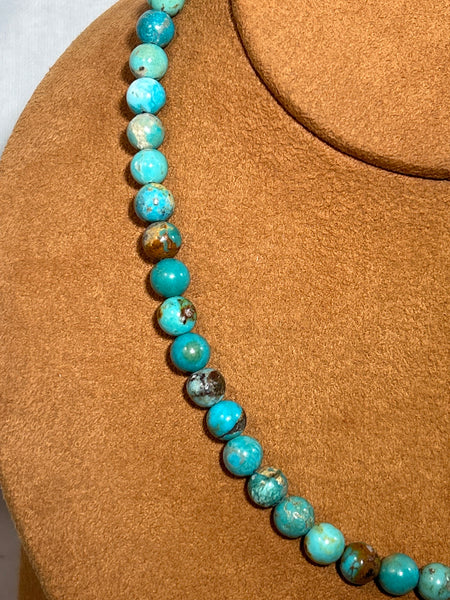 Turquoise Bead Necklace by Gloria Sawin and John Hull
