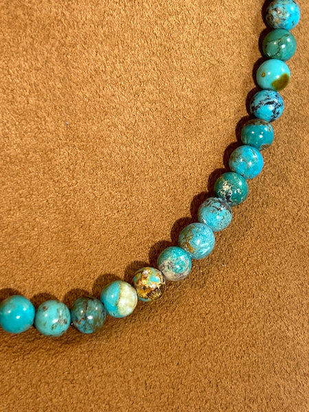 Turquoise Bead Necklace by Gloria Sawin and John Hull