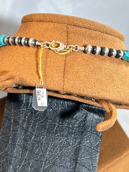 Turquoise Bead Necklace by Gloria Sawin and John Hull