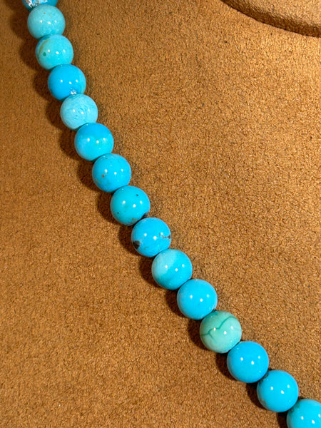 Narrow Marquis Campitos Turquoise Necklace by Gloria Sawin