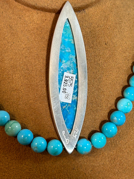 Narrow Marquis Campitos Turquoise Necklace by Gloria Sawin
