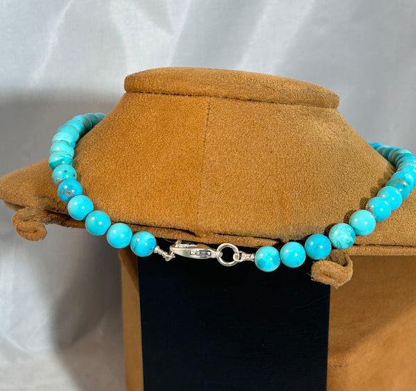 Narrow Marquis Campitos Turquoise Necklace by Gloria Sawin