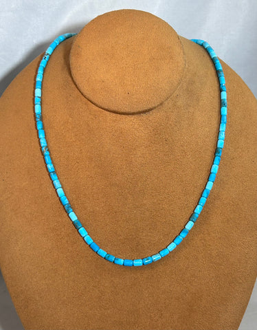 Barrel Bead Sleeping Beauty Necklace by Gloria Sawin and John Hull