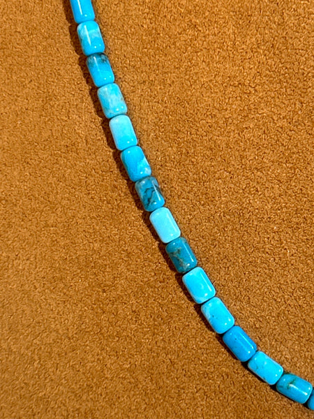 Barrel Bead Sleeping Beauty Necklace by Gloria Sawin and John Hull