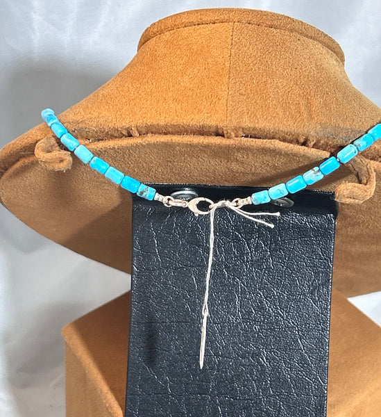 Barrel Bead Sleeping Beauty Necklace by Gloria Sawin and John Hull
