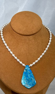 Campito Drop Sterling Pearl Necklace by Gloria Sawin