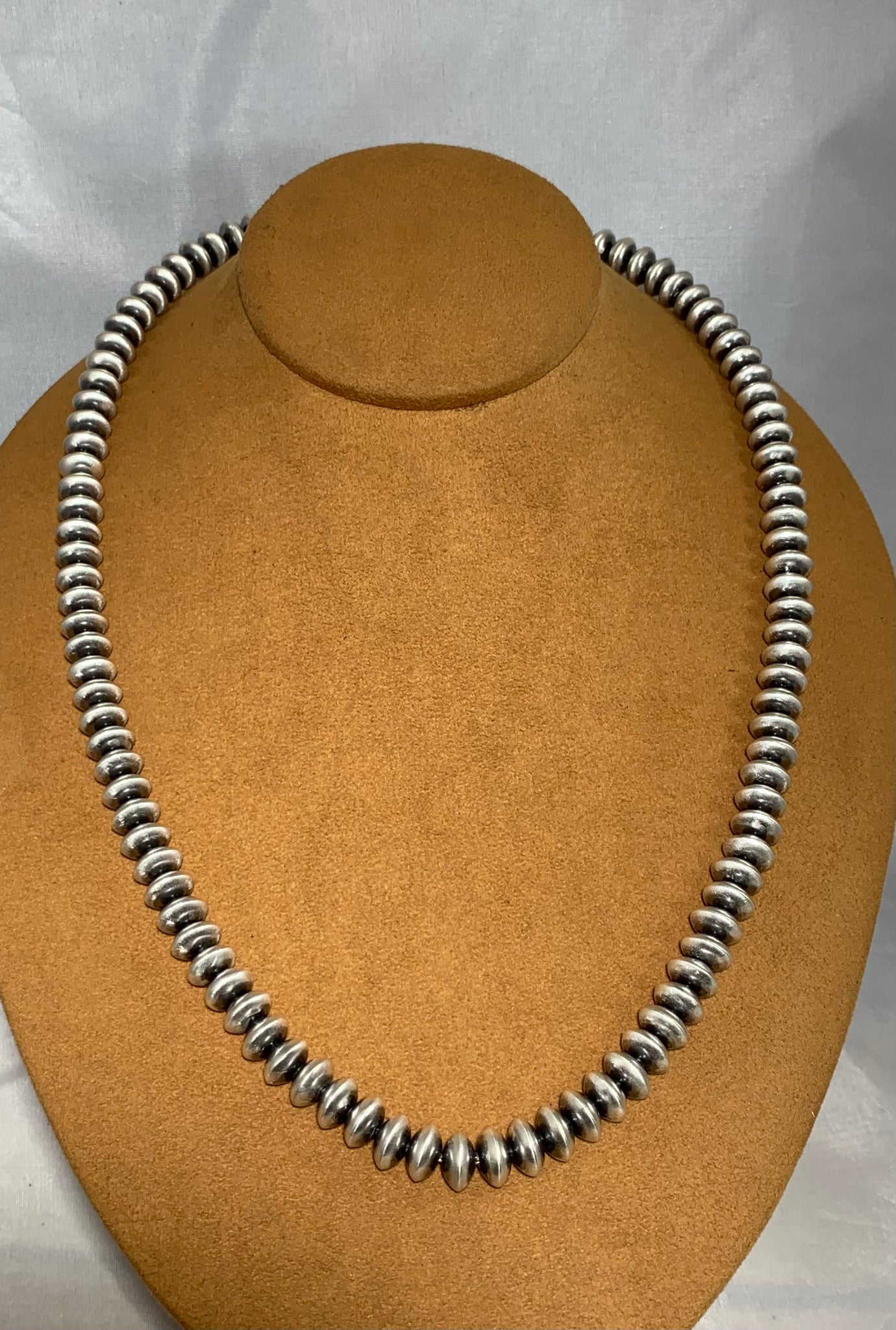 24" Flat Bead Old Fashioned Navajo Bead Necklace by Ruby Haley (Copy)