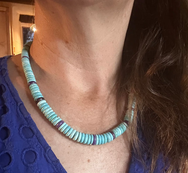 Handmade Fox Turquoise Bead Necklace by Bruce Eckhardt