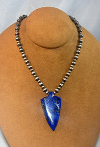 Lapis Arrow Head Necklace by Gloria Sawin and John Hull