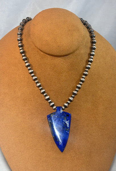 Lapis Arrow Head Necklace by Gloria Sawin and John Hull