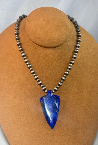 Lapis Arrow Head Necklace by Gloria Sawin and John Hull