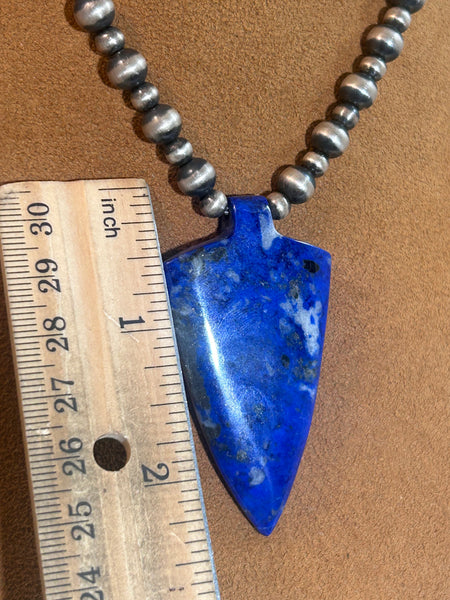 Lapis Arrow Head Necklace by Gloria Sawin and John Hull