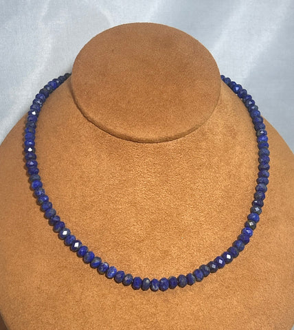 Faceted Lapis Bead Necklace by Gloria Sawin and John Hull