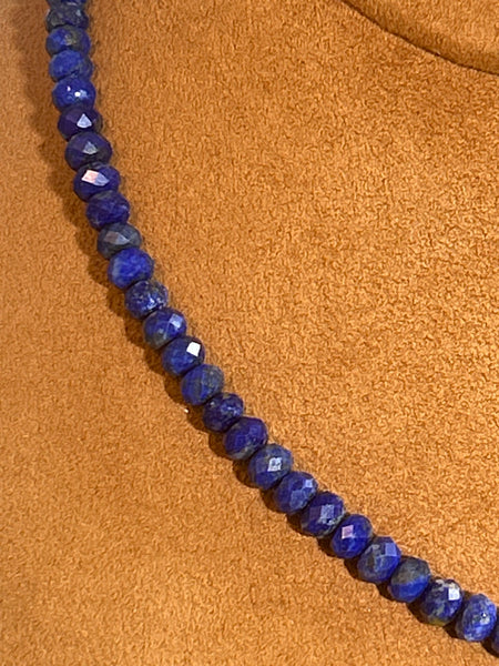 Faceted Lapis Bead Necklace by Gloria Sawin and John Hull