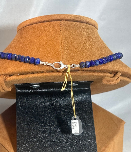 Faceted Lapis Bead Necklace by Gloria Sawin and John Hull