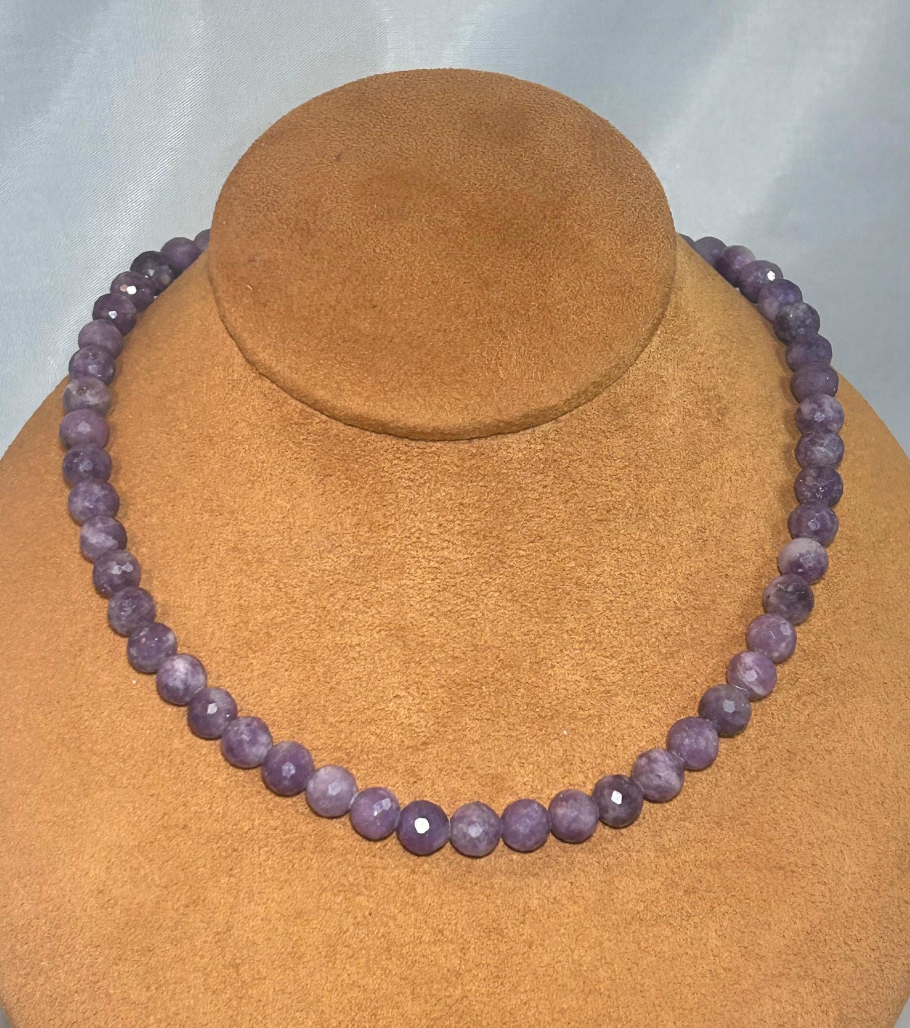 17 Inch Amethyst Bead Necklace by Gloria Sawin