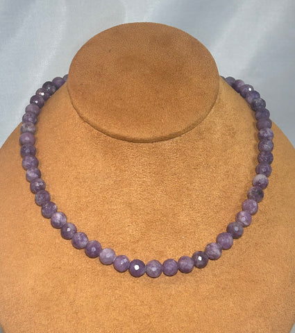 17 Inch Amethyst Bead Necklace by Gloria Sawin