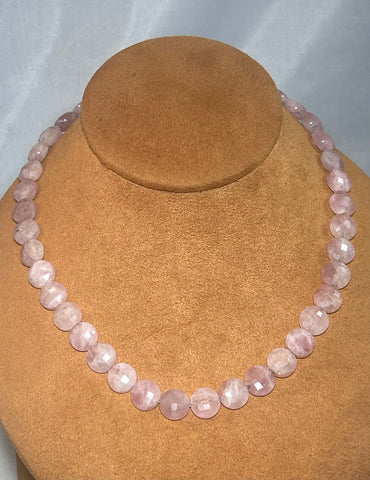 Rose Quartz Bead Necklace by Gloria Sawin and John Hull