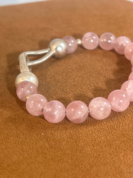 Rose Quartz Spirit Bead Bracelet by Gloria Sawin and John Hull