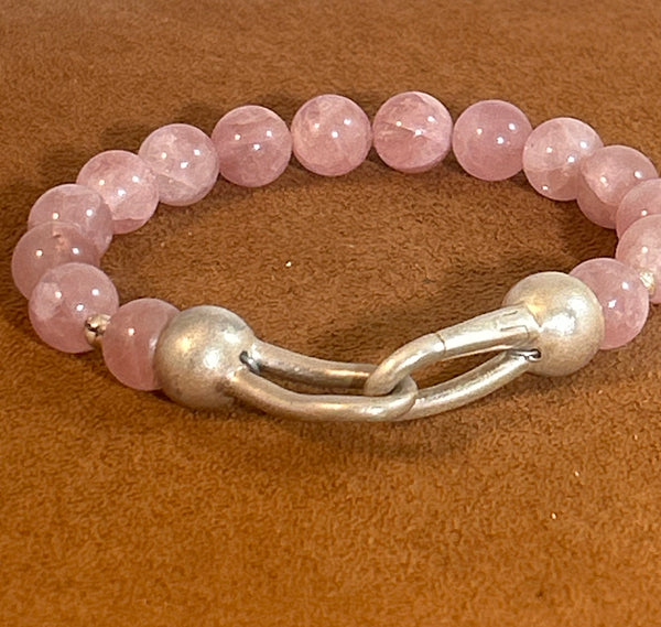 Rose Quartz Spirit Bead Bracelet by Gloria Sawin and John Hull
