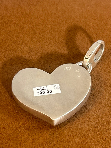 Rhodochrosite Heart Pendant by Gloria Sawin and John Hull
