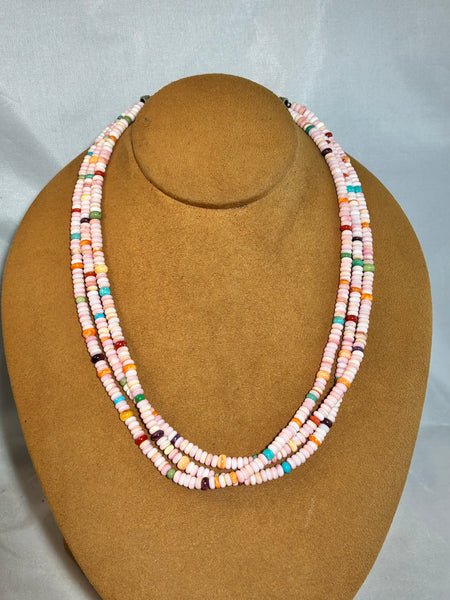 Three Strand Pink Coral Necklace by Don Lucas