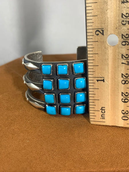 Four Row Turquoise Cuff by Ernest Rangle