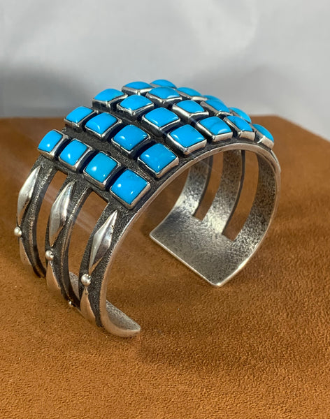 Four Row Turquoise Cuff by Ernest Rangle