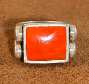 Rosarita and Turquoise Double Delight Reversible Ring by Gloria Sawin