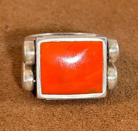 Rosarita and Turquoise Double Delight Reversible Ring by Gloria Sawin