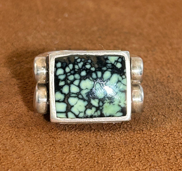 Rosarita and Turquoise Double Delight Reversible Ring by Gloria Sawin