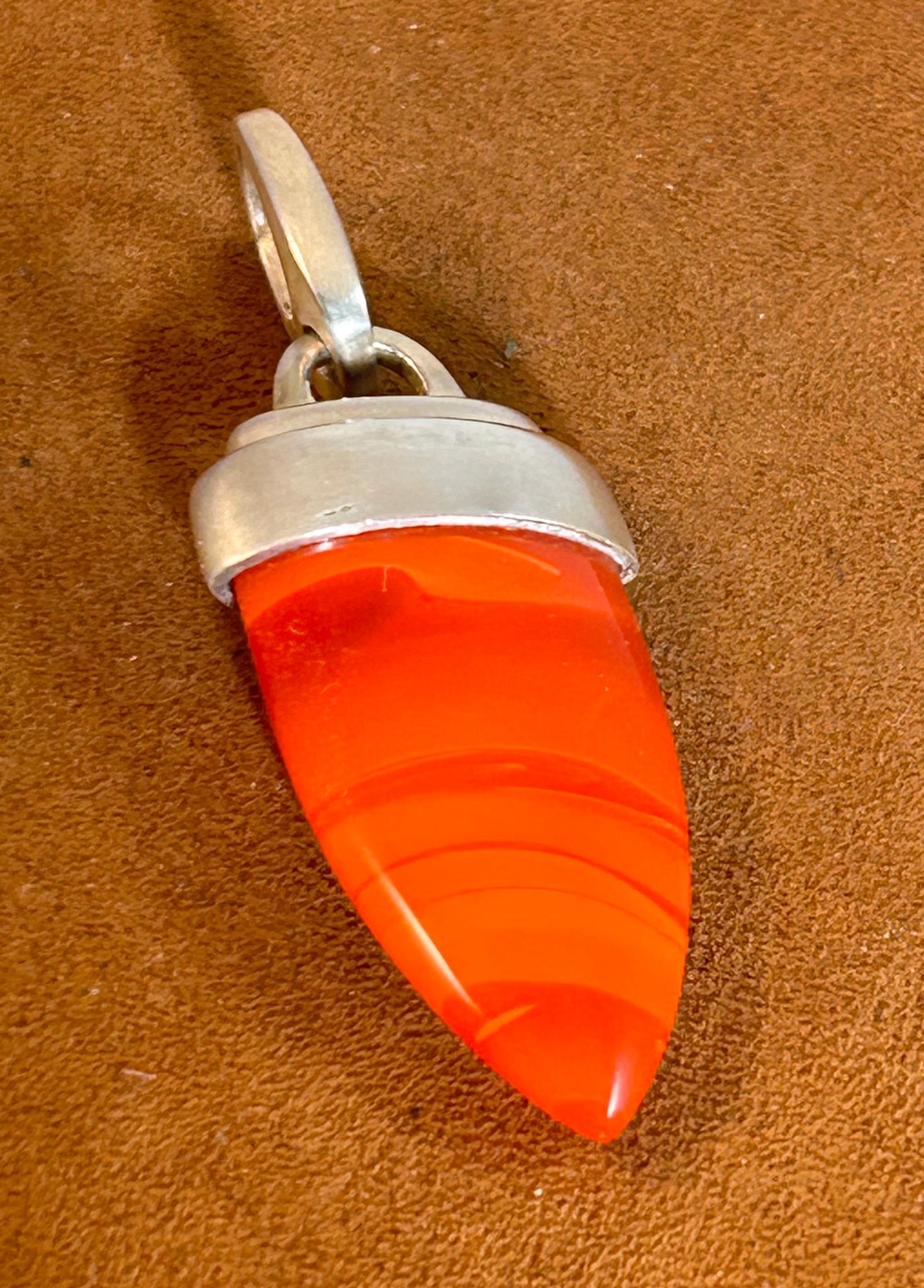 Claw Orange Rosarita Pendant by Gloria Sawin