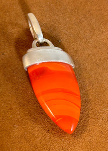 Claw Orange Rosarita Pendant by Gloria Sawin