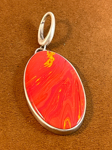 Red Oval Rosarita Pendant by Gloria Sawin