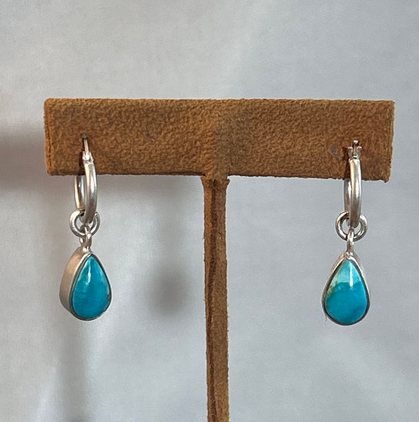 Reversible Rosarita and Turquoise Earrings by Gloria Sawin and John Hull