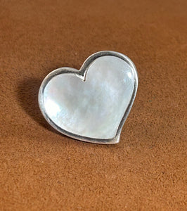 Heart Mother of Pearl Ring by Gloria Sawin and John Hull