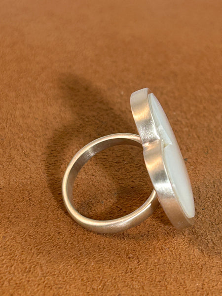 Heart Mother of Pearl Ring by Gloria Sawin and John Hull