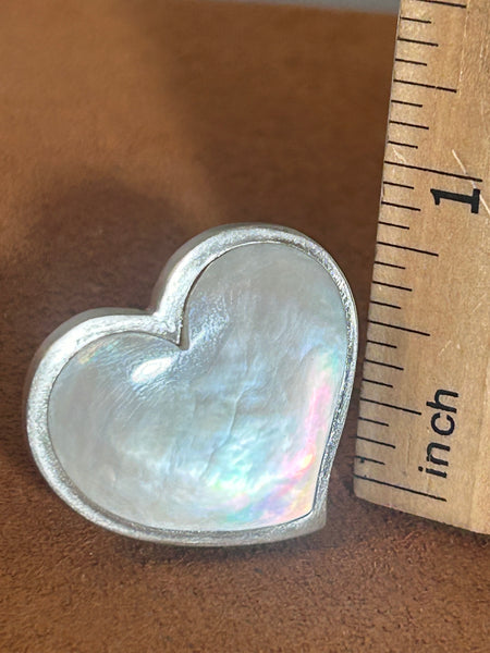Heart Mother of Pearl Ring by Gloria Sawin and John Hull