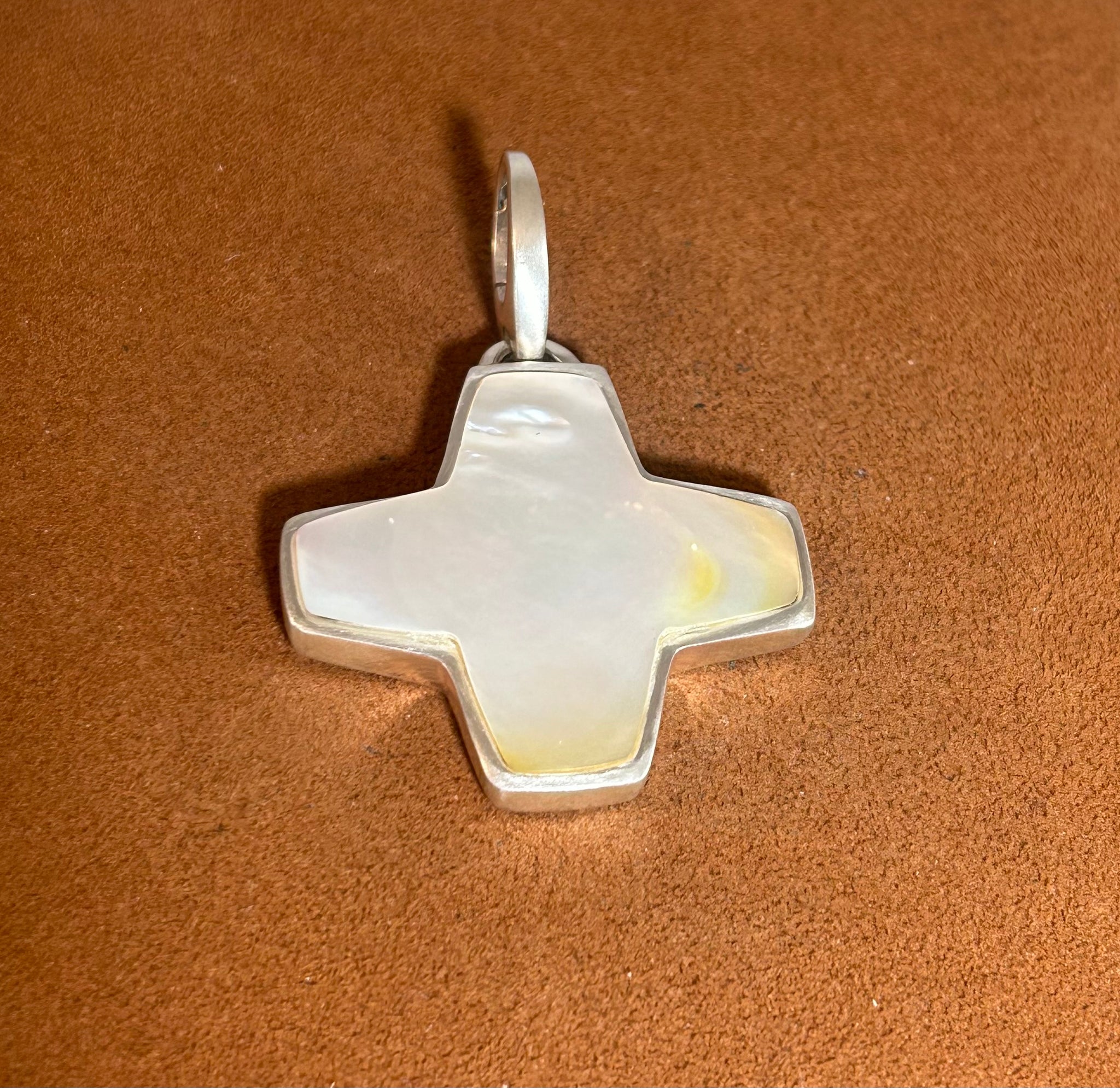 Mother of Pearl Cross Pendant by Gloria Sawin and John Hull