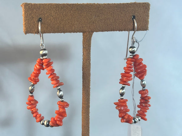 Hoop Coral Sterling Silver Earrings by Kevin Randall Studios