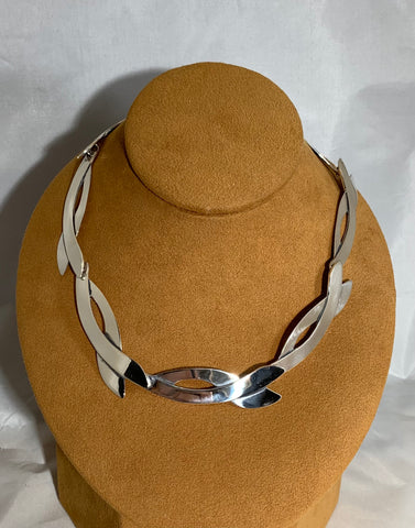 Silver Ribbon Necklace by Anne Forbes
