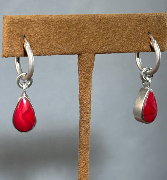 Reversible (2 in 1) Turquoise and Rosarita Earrings by Gloria Sawin and John Hull