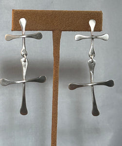 Double Cross Earrings by Gloria Sawin
