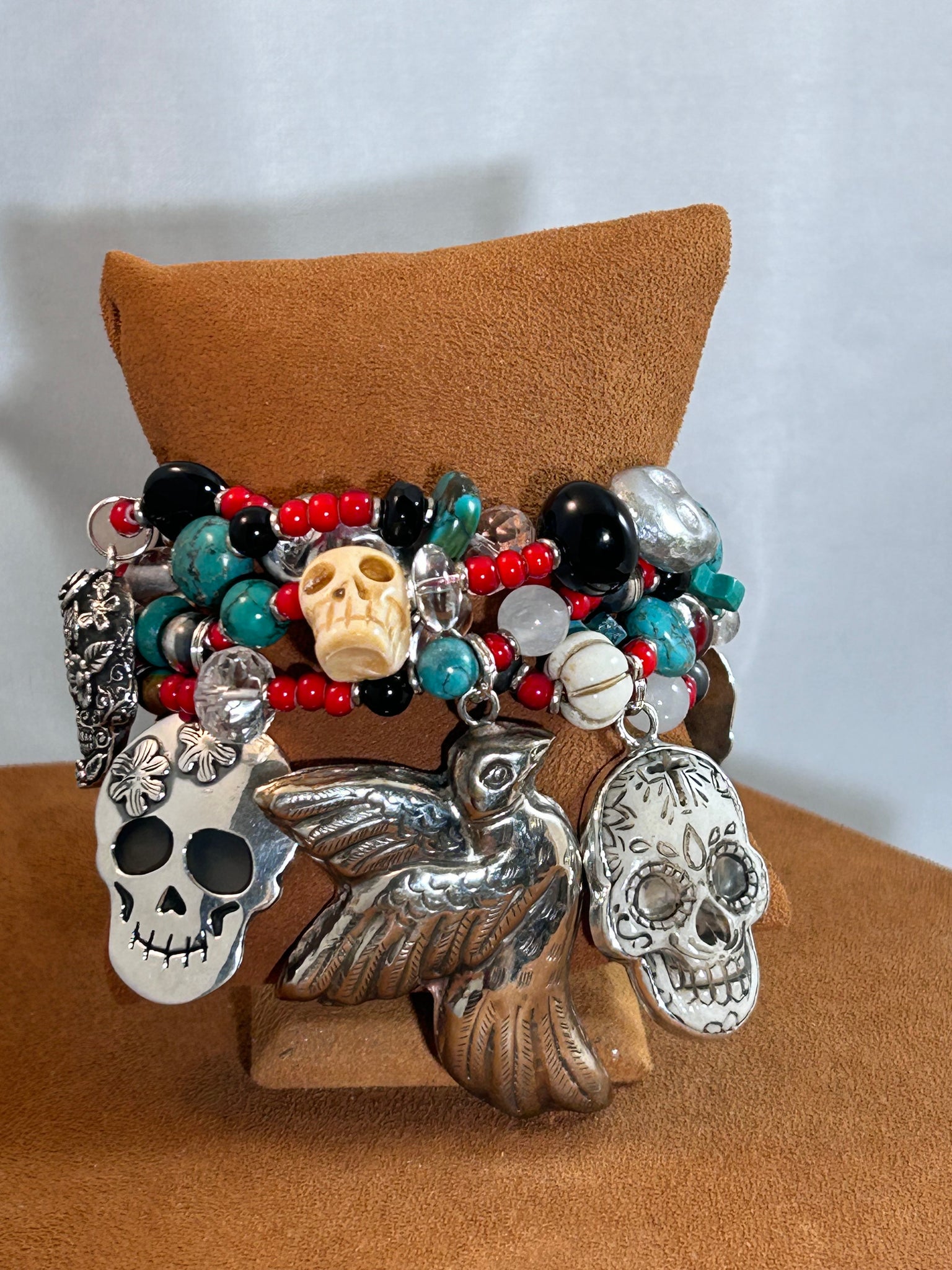 Day of the Dead Charm Bracelet by Kim Yubeta.