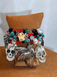 Day of the Dead Charm Bracelet by Kim Yubeta.