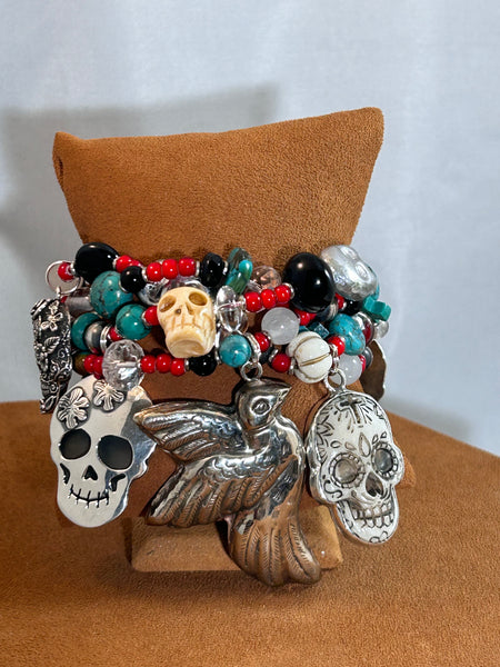 Day of the Dead Charm Bracelet by Kim Yubeta.