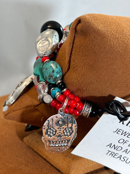 Day of the Dead Charm Bracelet by Kim Yubeta.