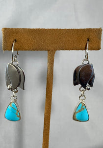 Tulip Turquoise Dangle Earrings by Anne Forbes