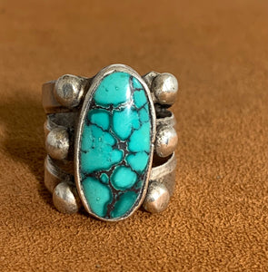 Oval Hubei Turquoise Ring by Jock Favour